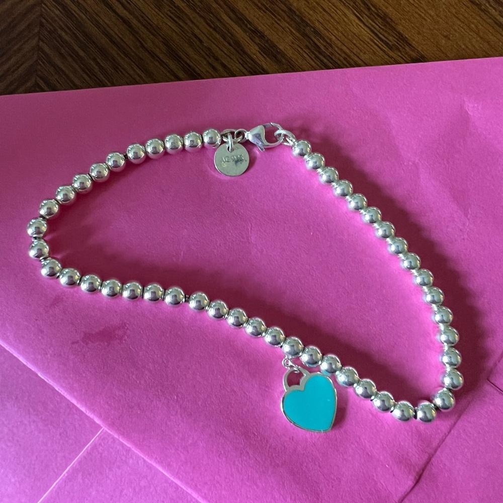 Barely worn Tiffany teal beaded bracelet